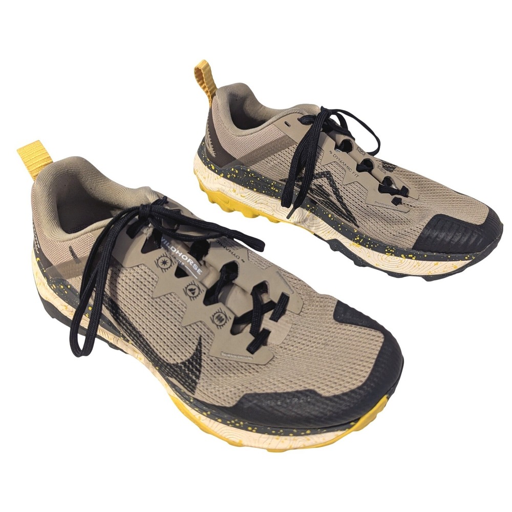 Nike Wildhorse 8 Trail Running Shoes Khaki Vivid Sulfur DR2686-200 Mens 7.5
